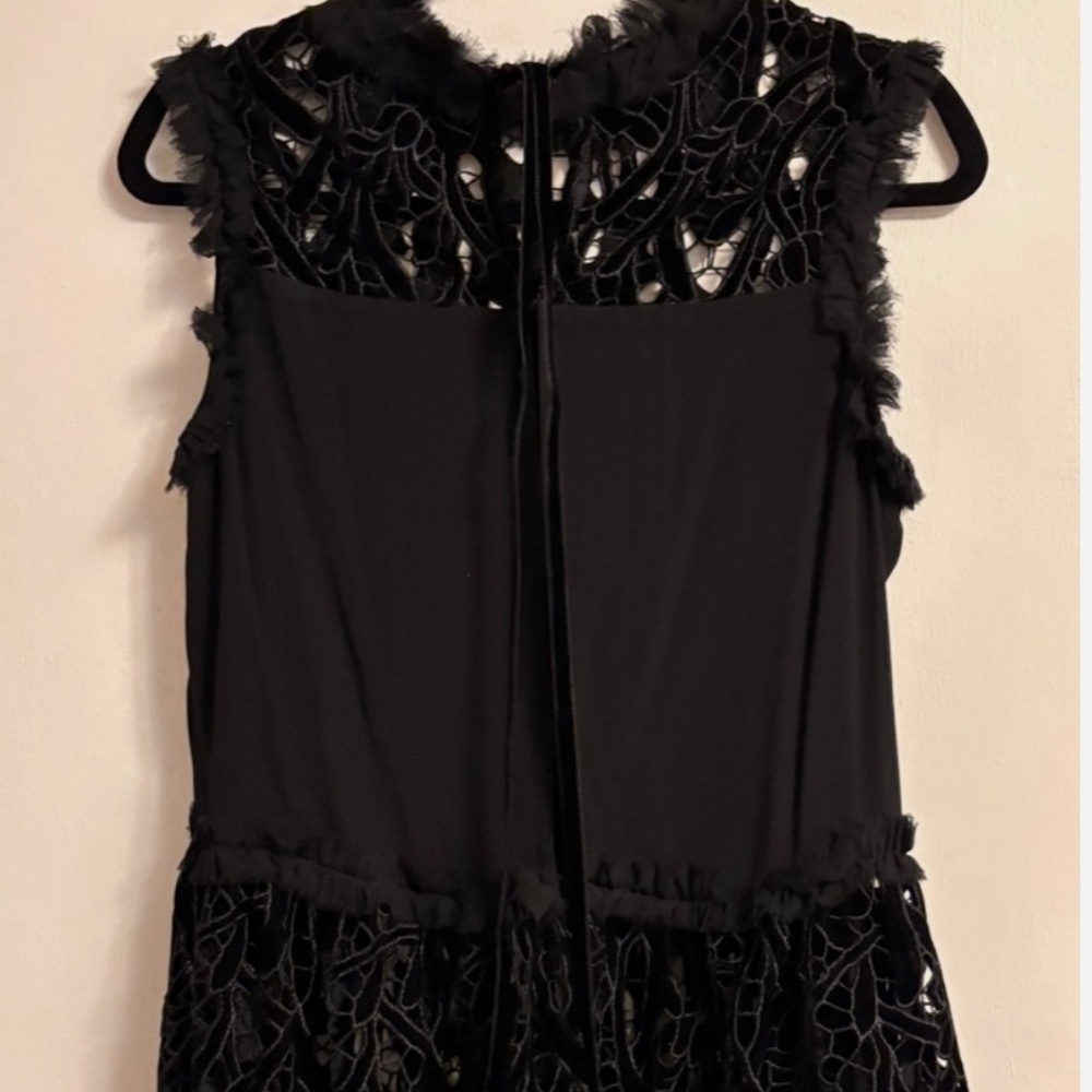 Alexis Women’s Laser Suede Cut Vest Black Sz S  Hook with Tassel